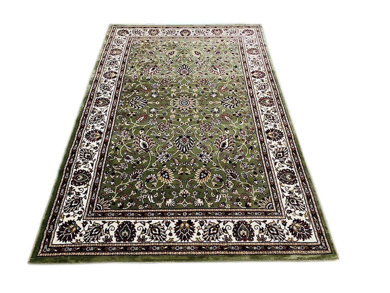 Hassan Carpet New Kashmiri Persian Design Extra Look Carpet for Living Room, Bedroom and For Hall, Green A43