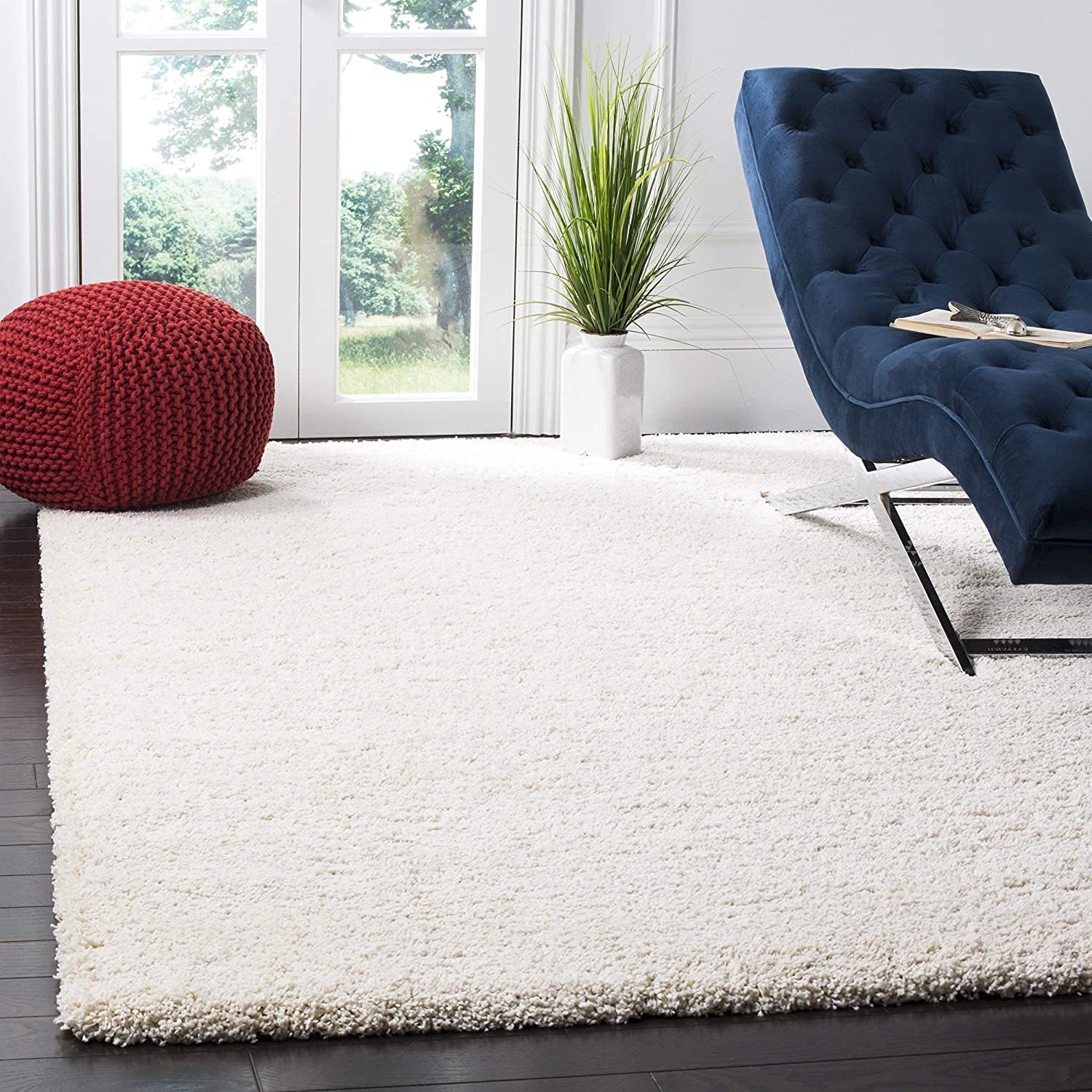 Hassan Carpet Microfiber Premium Modern Design Handwoven Carpet For Home & Office Floor Runner (of White)