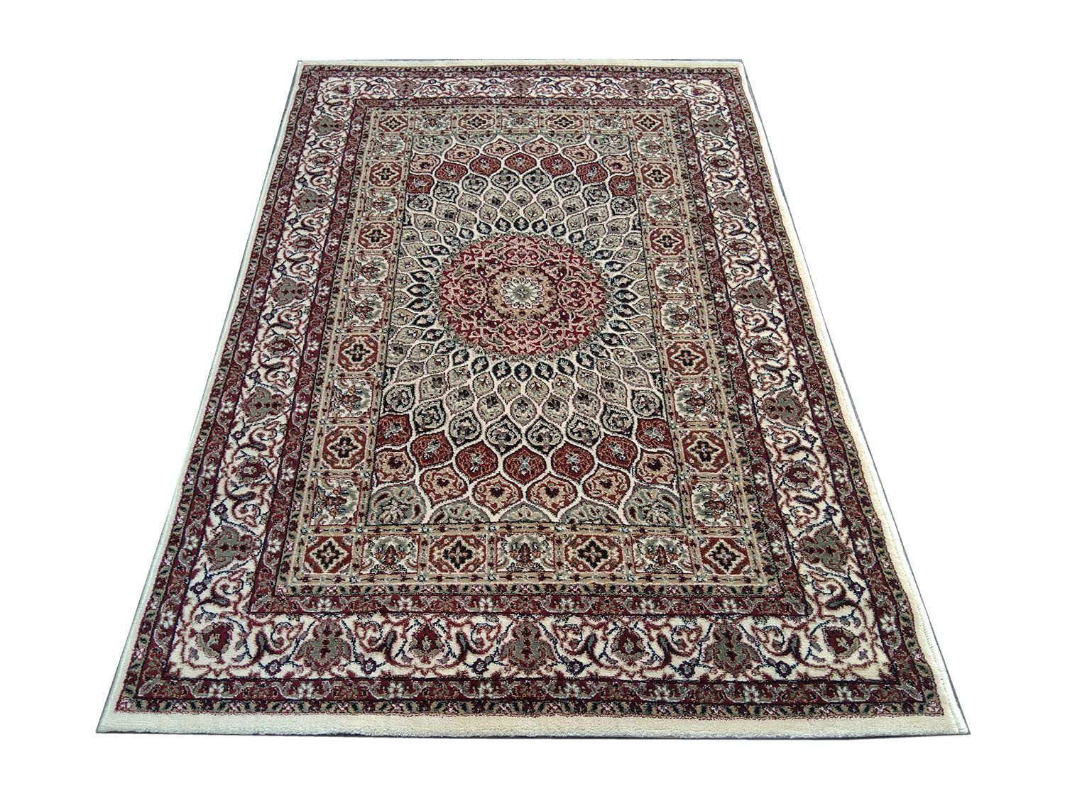Hassan Carpet New Kashmiri Persian Design Extra Look Carpet for Living Room, Bedroom and For Hall, Ivory A59