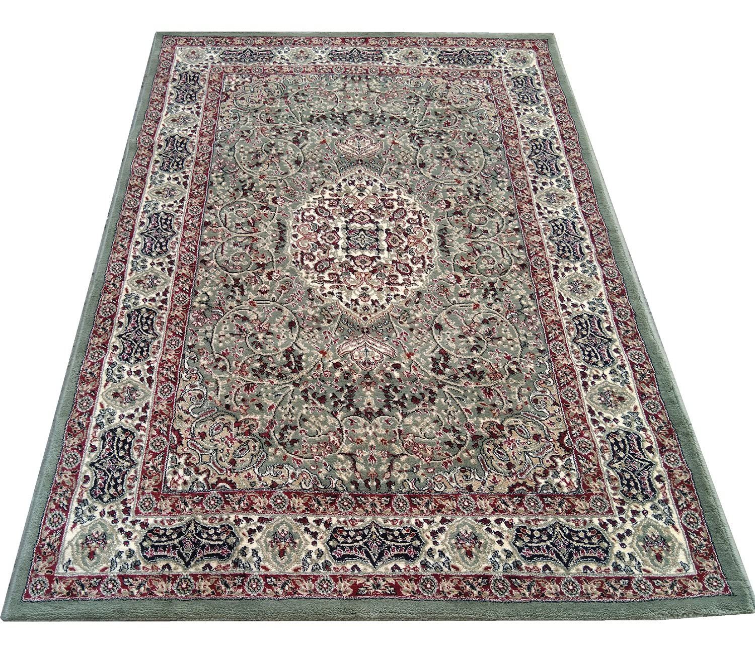 Hassan Carpet New Kashmiri Persian Design Extra Look Carpet for Living Room, Bedroom and For Hall, Green A60