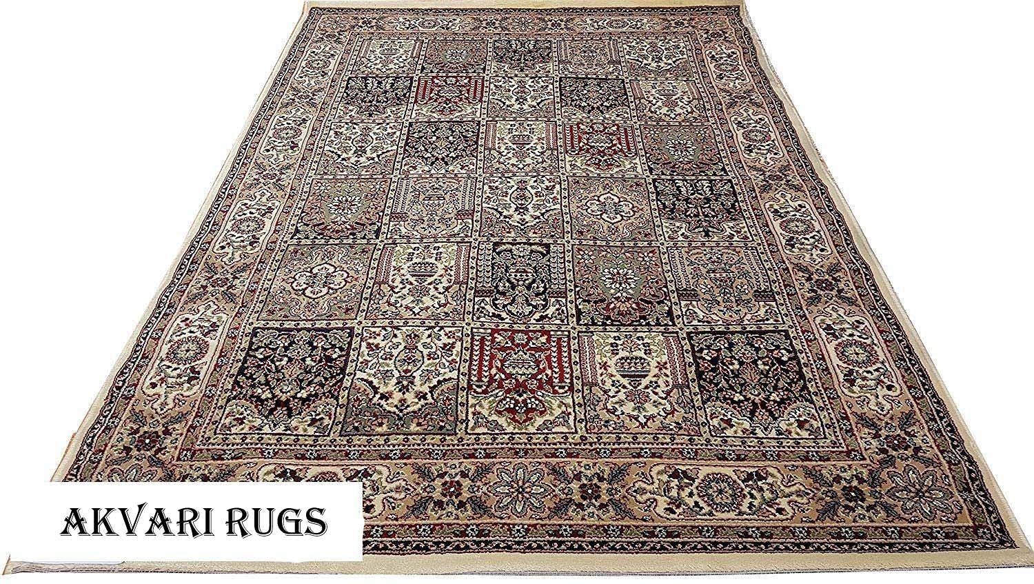 Hassan Carpet New Kashmiri Persian Design Extra Look Carpet for Living Room, Bedroom and For Hall, Ivory A81
