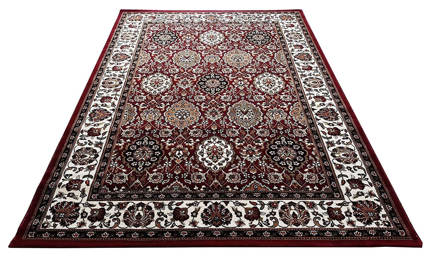 Hassan Carpet New Kashmiri Persian Design Extra Look Carpet for Living Room, Bedroom and For Hall, ?Red A24