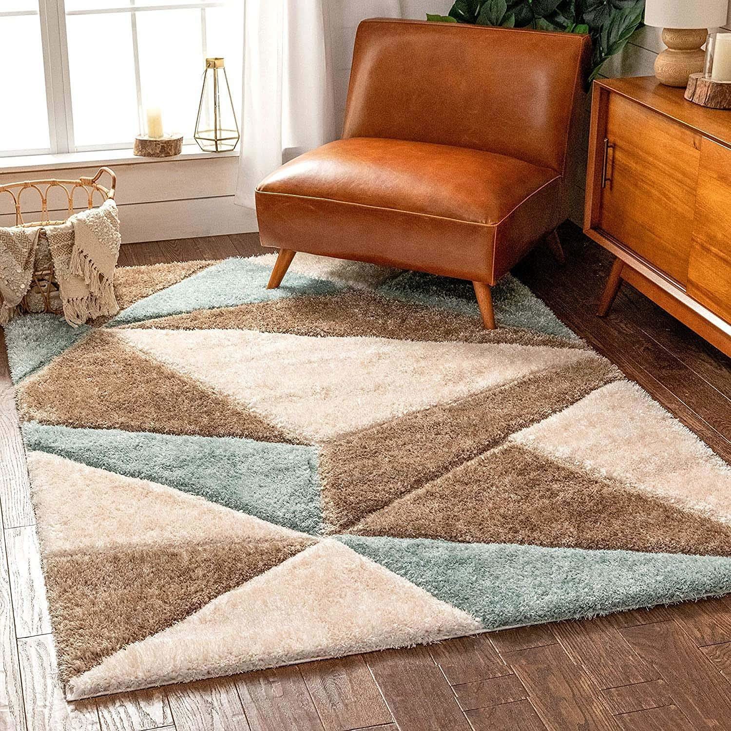Hassan Carpet Microfiber Premium Modern Design Handwoven Carpet For Home & Office Floor Runner (Multi D6)