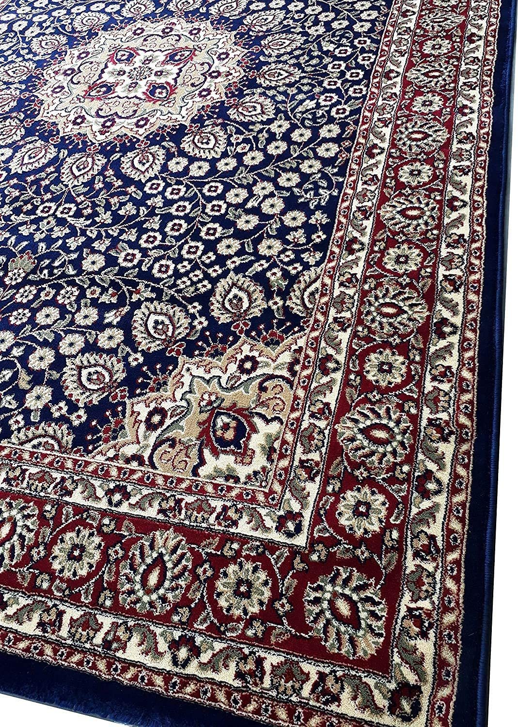 Hassan Carpet New Kashmiri Persian Design Extra Look Carpet for Living Room, Bedroom and For Hall, Blue A79
