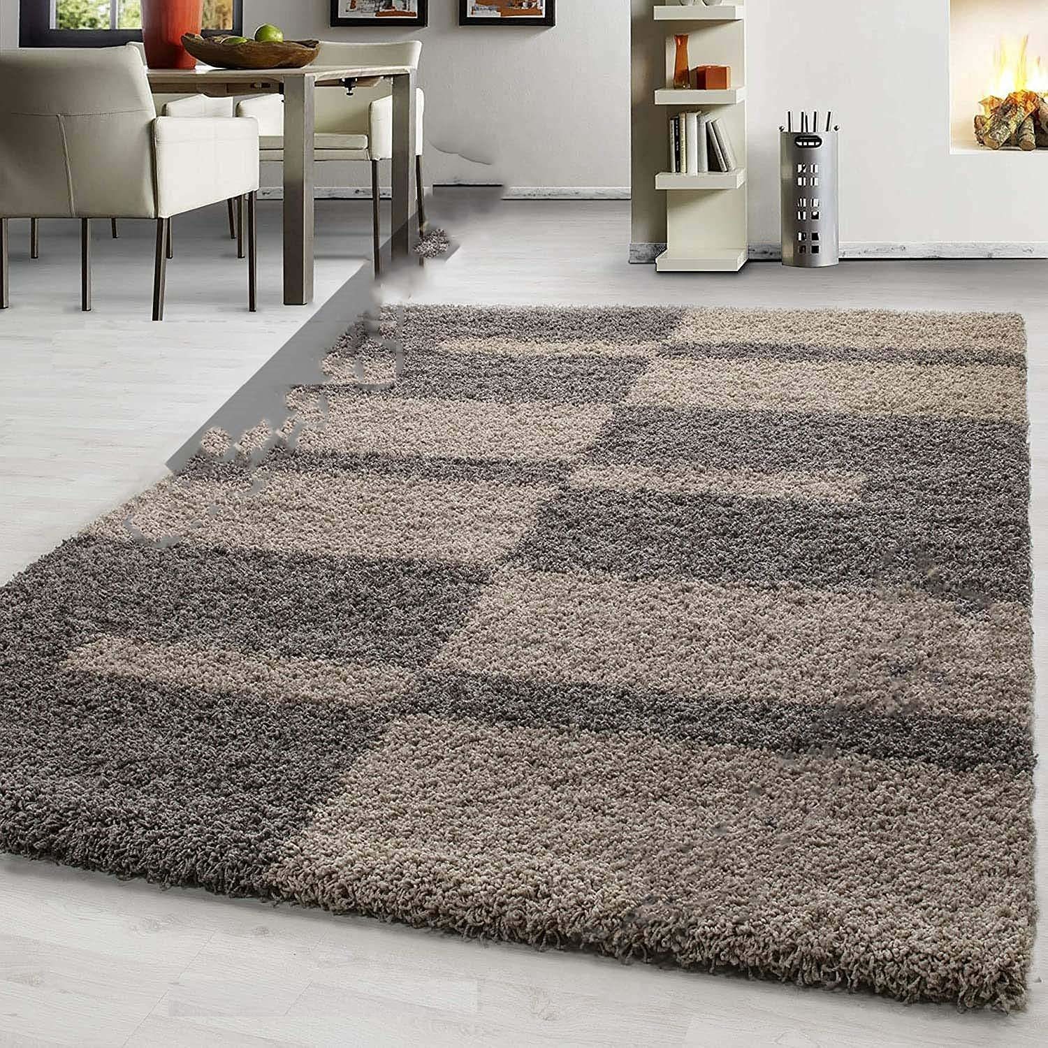 Hassan Carpet Microfiber Premium Modern Design Handwoven Carpet For Home & Office Floor Runner (Gold C3)
