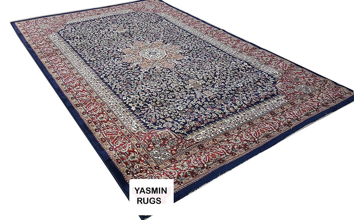 Hassan Carpet New Kashmiri Persian Design Extra Look Carpet for Living Room, Bedroom and For Hall, Blue A66