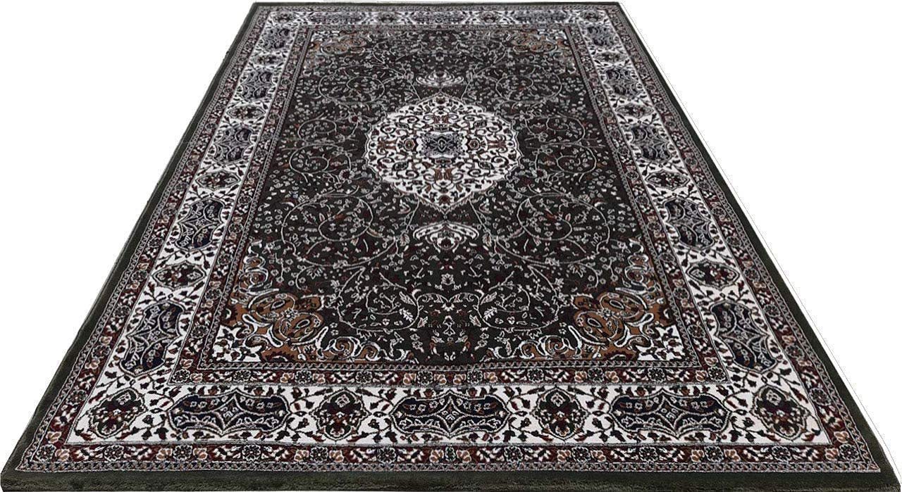 Hassan Carpet New Kashmiri Persian Design Extra Look Carpet for Living Room, Bedroom and For Hall, Green A15