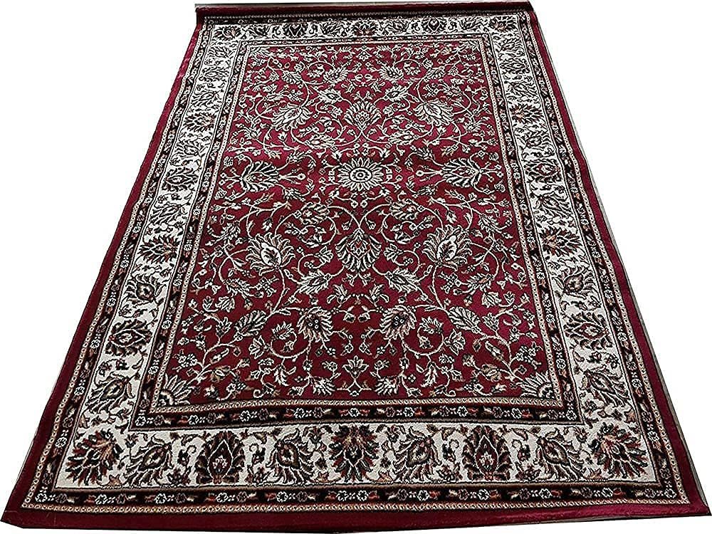 Hassan Carpet New Kashmiri Persian Design Extra Look Carpet for Living Room, Bedroom and For Hall, Red A44