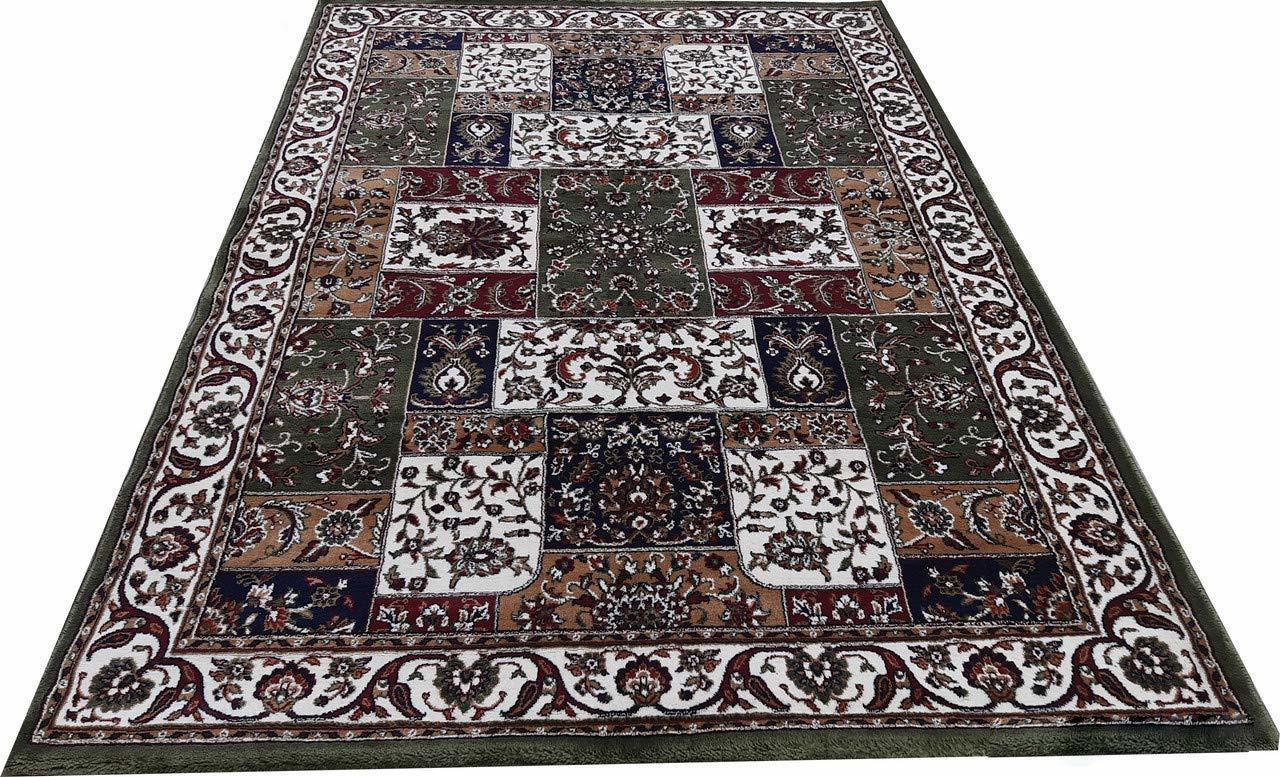 Hassan Carpet New Kashmiri Persian Design Extra Look Carpet for Living Room, Bedroom and For Hall, Green A68