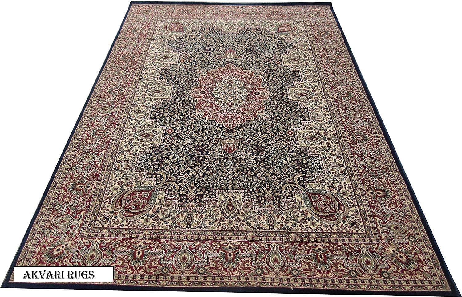 Hassan Carpet New Kashmiri Persian Design Extra Look Carpet for Living Room, Bedroom and For Hall, Black A88