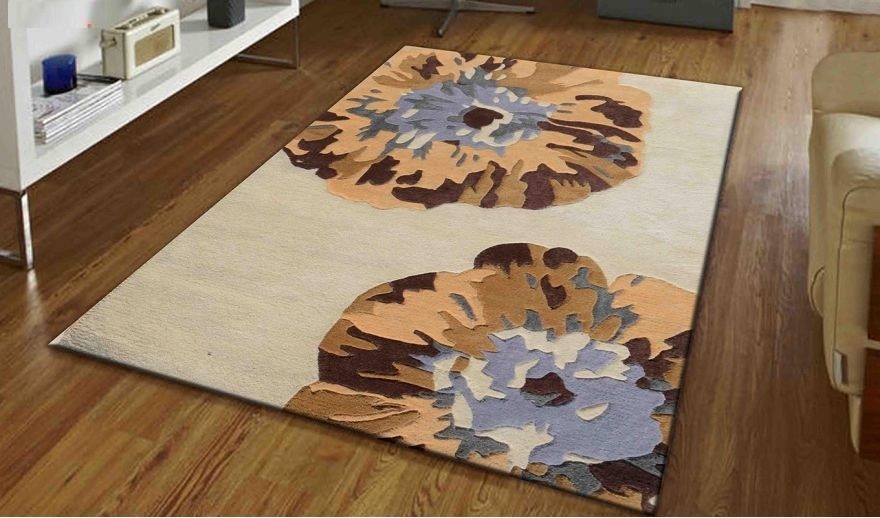 Hassan Carpet Beige & BROWN Persian Superfine Pure Woollen Carpet For Living Room, Bed Room and Hall With 1.0 inch Thickness