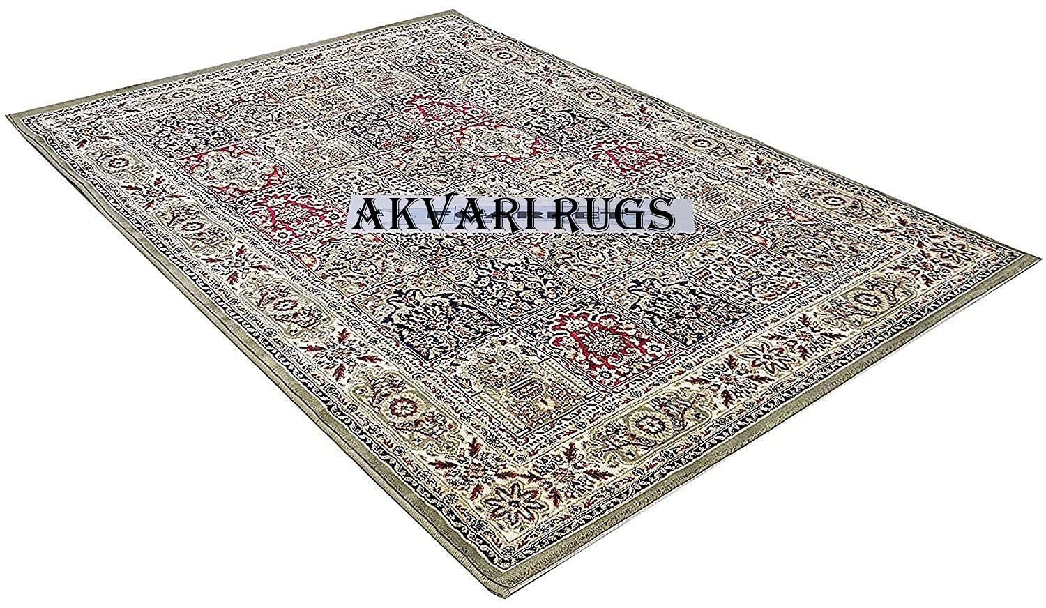 Hassan Carpet New Kashmiri Persian Design Extra Look Carpet for Living Room, Bedroom and For Hall, Green A89