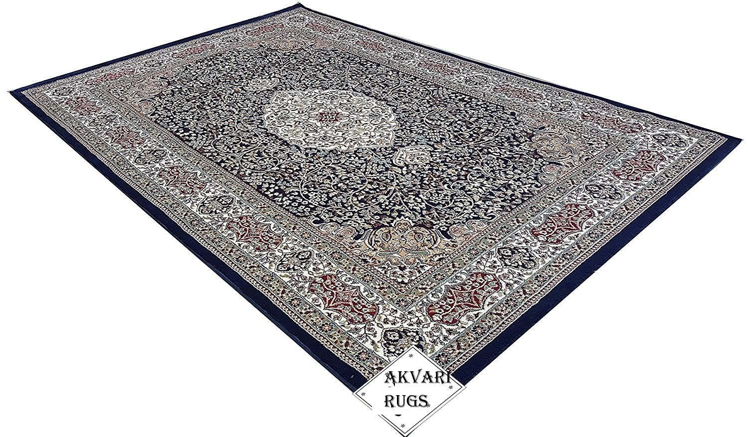 Hassan Carpet New Kashmiri Persian Design Extra Look Carpet for Living Room, Bedroom and For Hall, Blue A57