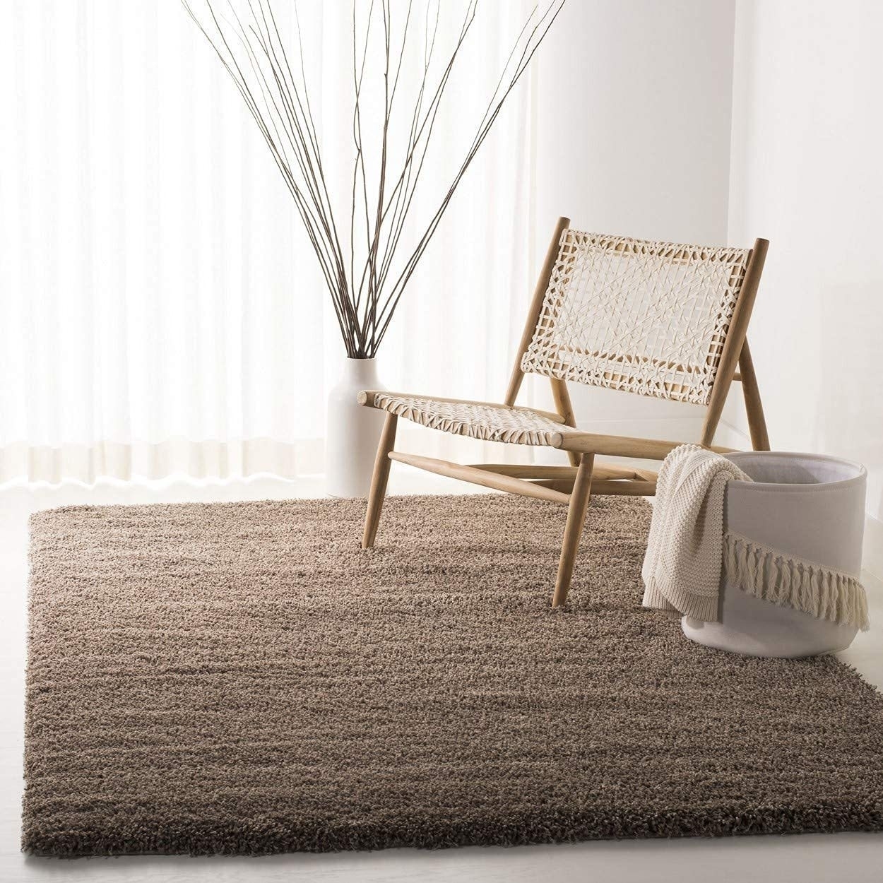 Hassan Carpet Microfiber Premium Modern Design Handwoven Carpet For Home & Office Floor Runner (Light Brown)
