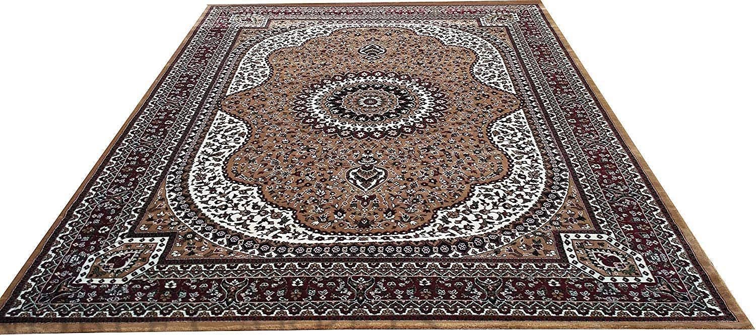 Hassan Carpet New Kashmiri Persian Design Extra Look Carpet for Living Room, Bedroom and For Hall, Gold A3