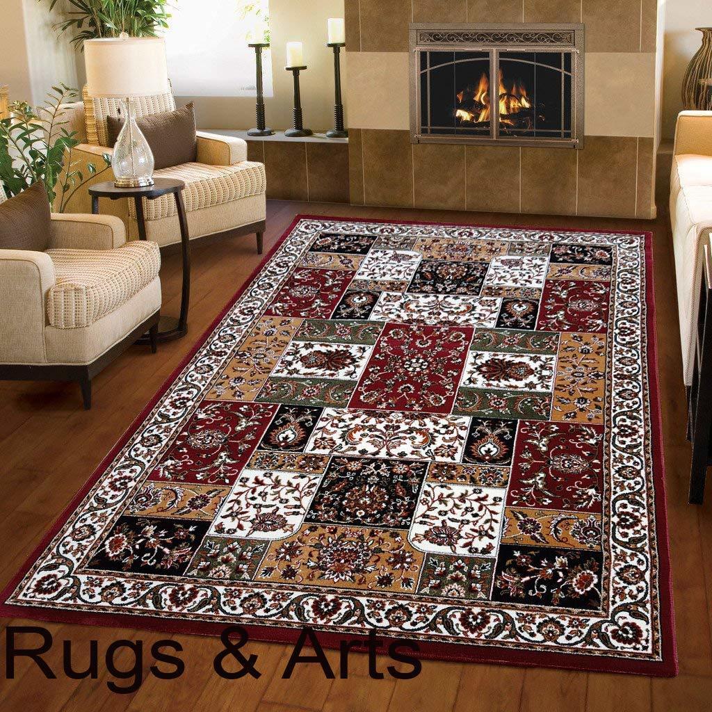 Hassan Carpet New Kashmiri Persian Design Extra Look Carpet for Living Room, Bedroom and For Hall, Red A56