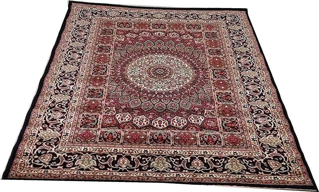Hassan Carpet New Kashmiri Persian Design Extra Look Carpet for Living Room, Bedroom and For Hall, Black A30
