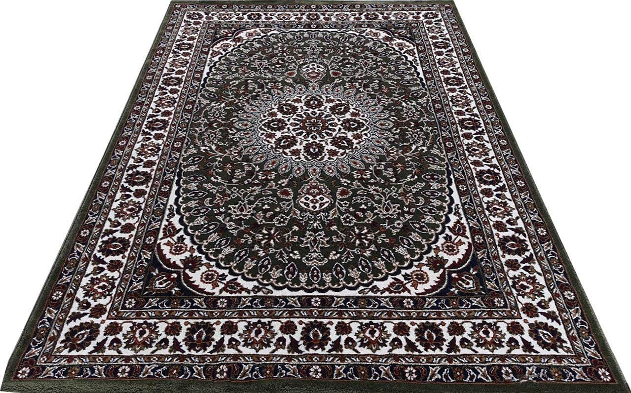 Hassan Carpet New Kashmiri Persian Design Extra Look Carpet for Living Room, Bedroom and For Hall, Green A17