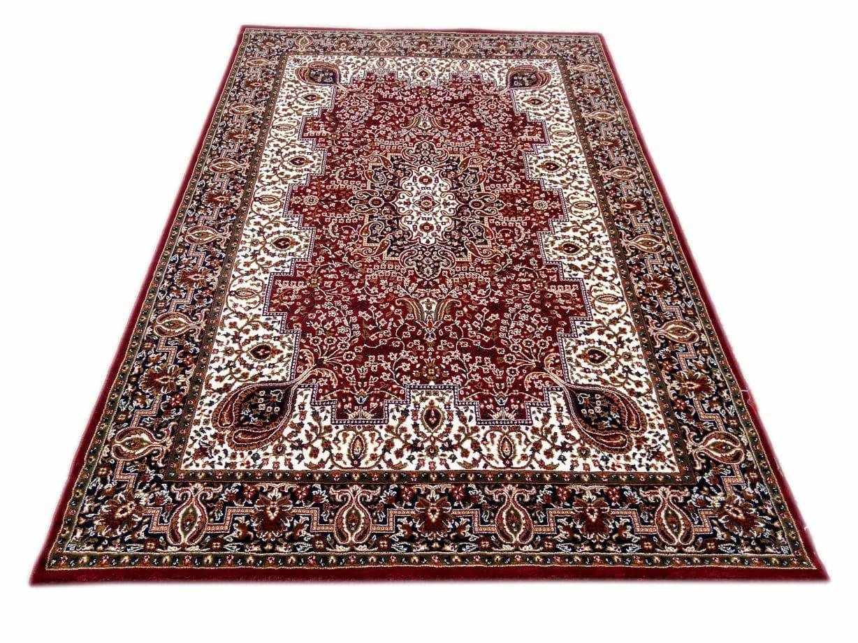 Hassan Carpet New Kashmiri Persian Design Extra Look Carpet for Living Room, Bedroom and For Hall, Red A49