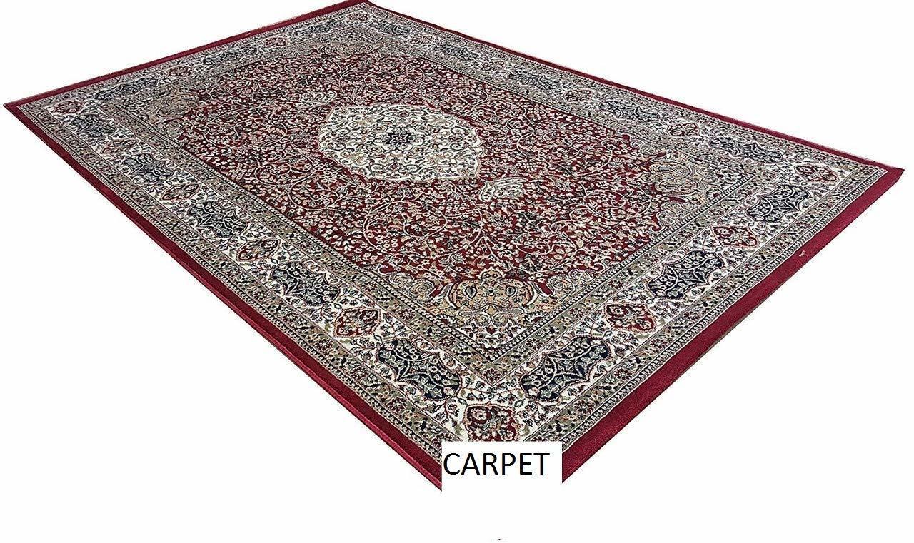 Hassan Carpet New Kashmiri Persian Design Extra Look Carpet for Living Room, Bedroom and For Hall, Red A74