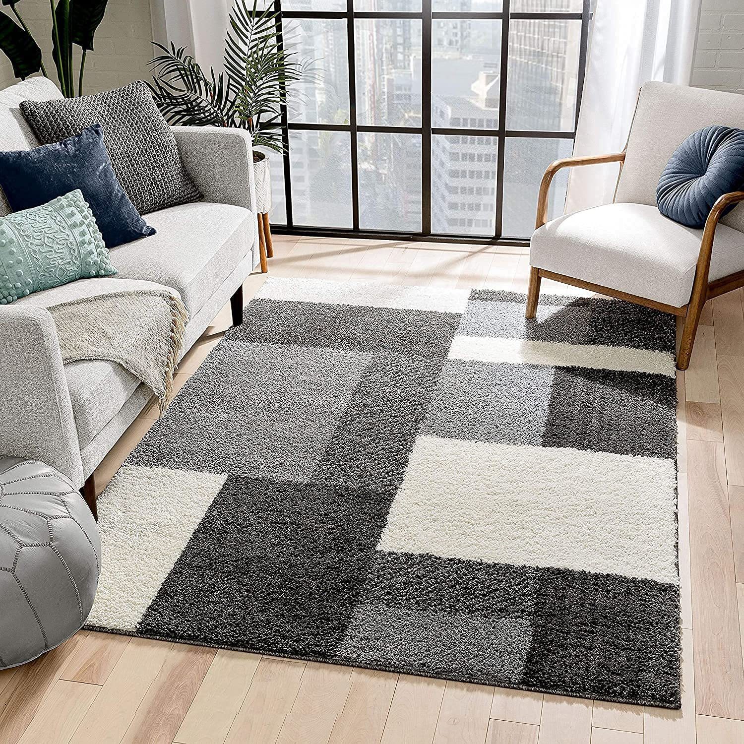 Hassan Carpet Microfiber Premium Modern Design Handwoven Carpet For Home & Office Floor Runner (Multi B8)