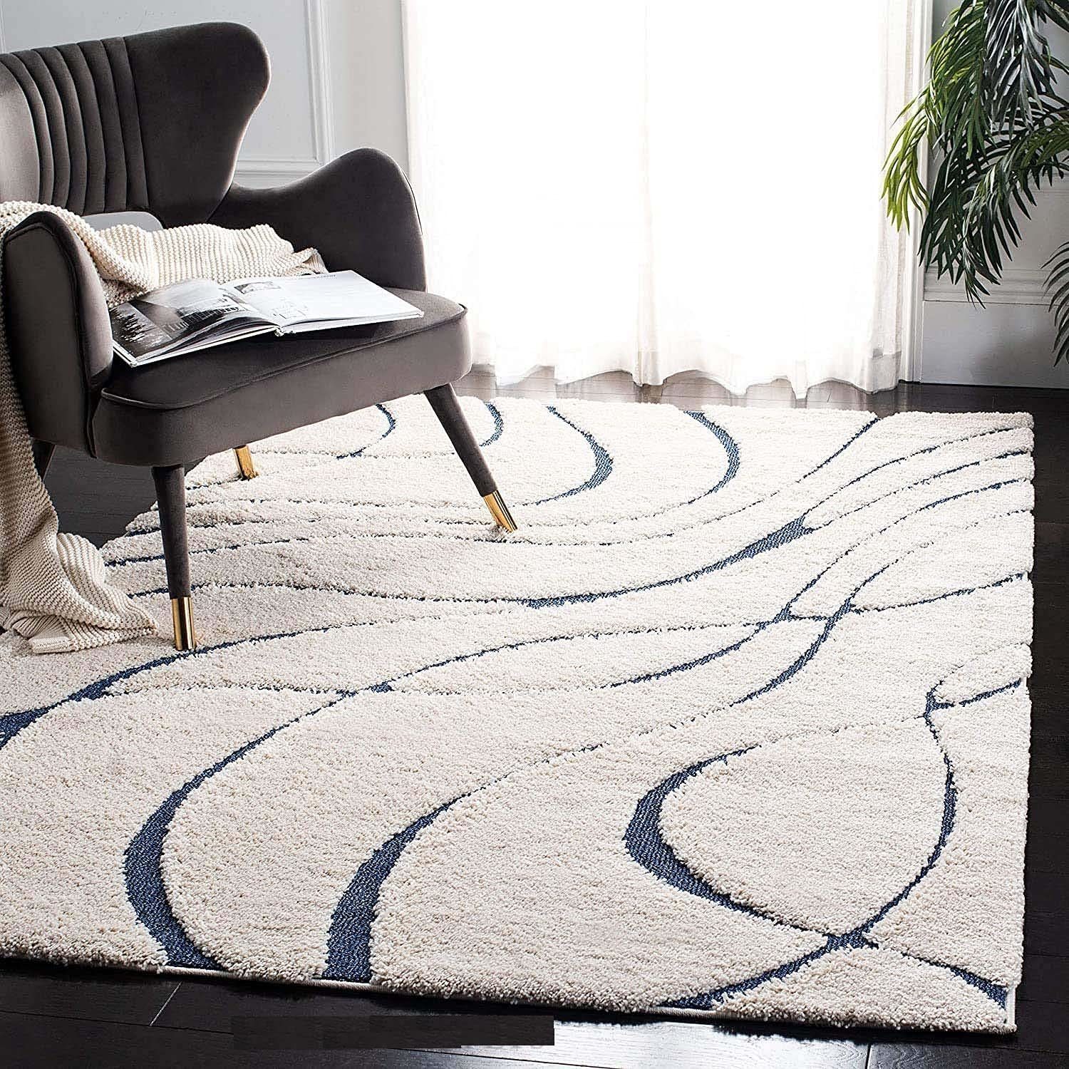 Hassan Carpet Microfiber Premium Modern Design Handwoven Carpet For Home & Office Floor Runner (Beige)