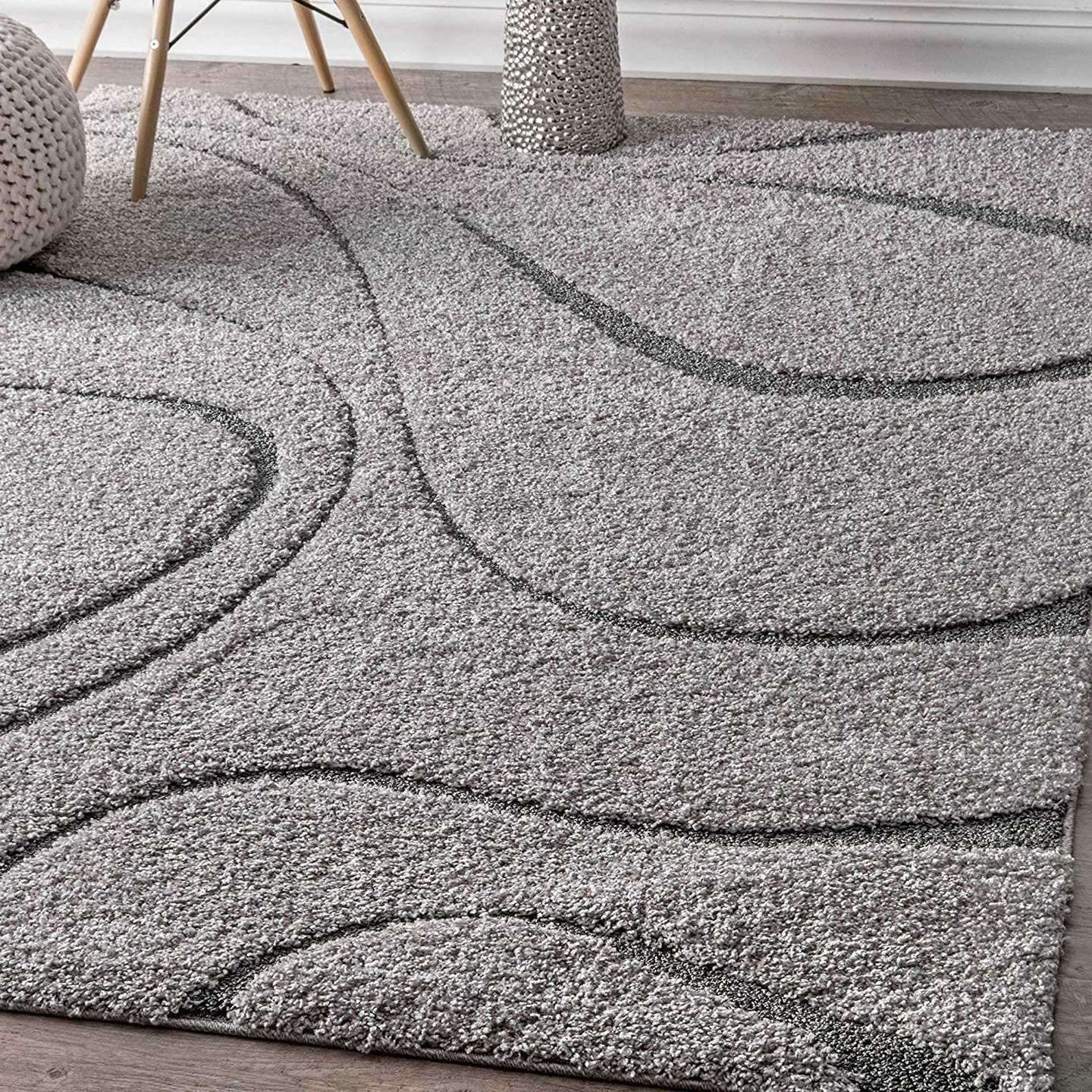Hassan Carpet Grey Shade Microfiber Cozy & Fluffy Shaggy Carpet and Rugs Best Suitable For Living room & Office Floor Mat
