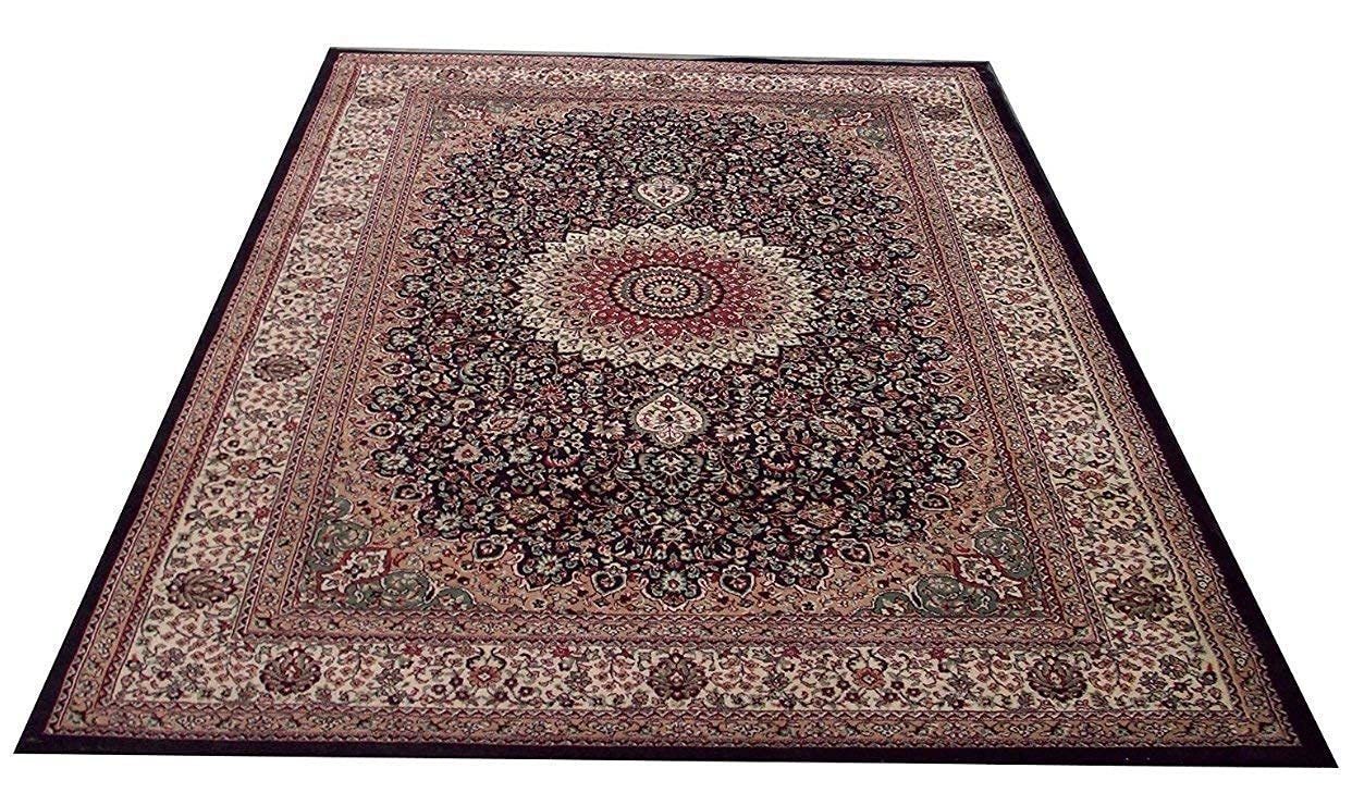 Hassan Carpet New Kashmiri Persian Design Extra Look Carpet for Living Room, Bedroom and For Hall, Black A37