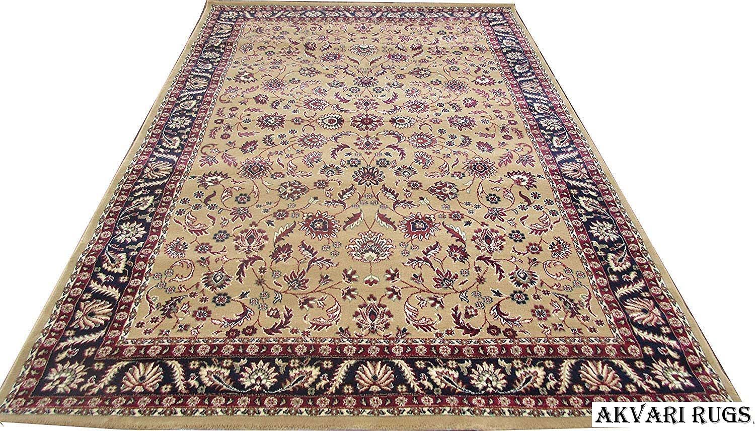Hassan Carpet New Kashmiri Persian Design Extra Look Carpet for Living Room, Bedroom and For Hall, Gold A86