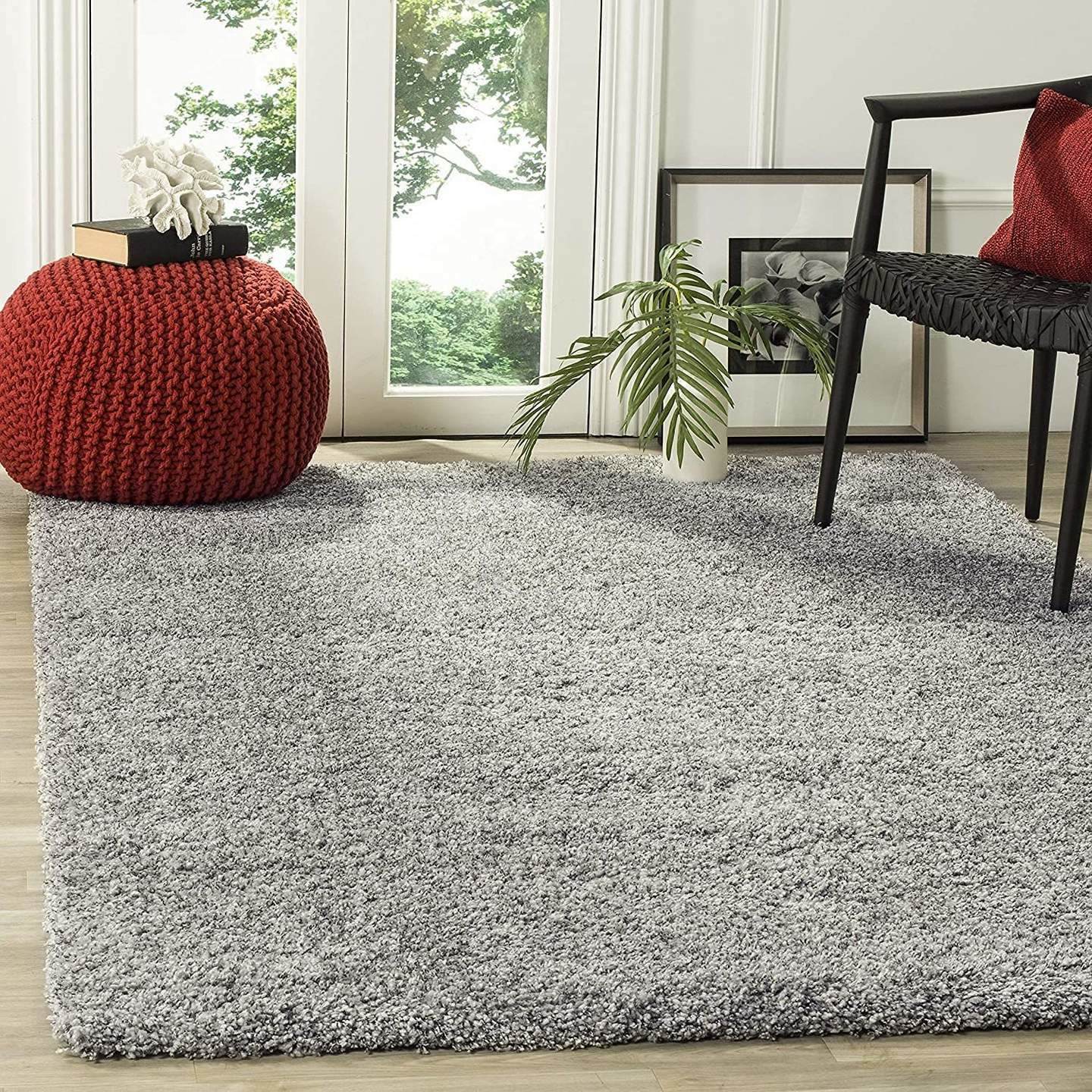 Hassan Carpet Microfiber Premium Modern Design Handwoven Carpet For Home & Office Floor Runner (Silver)