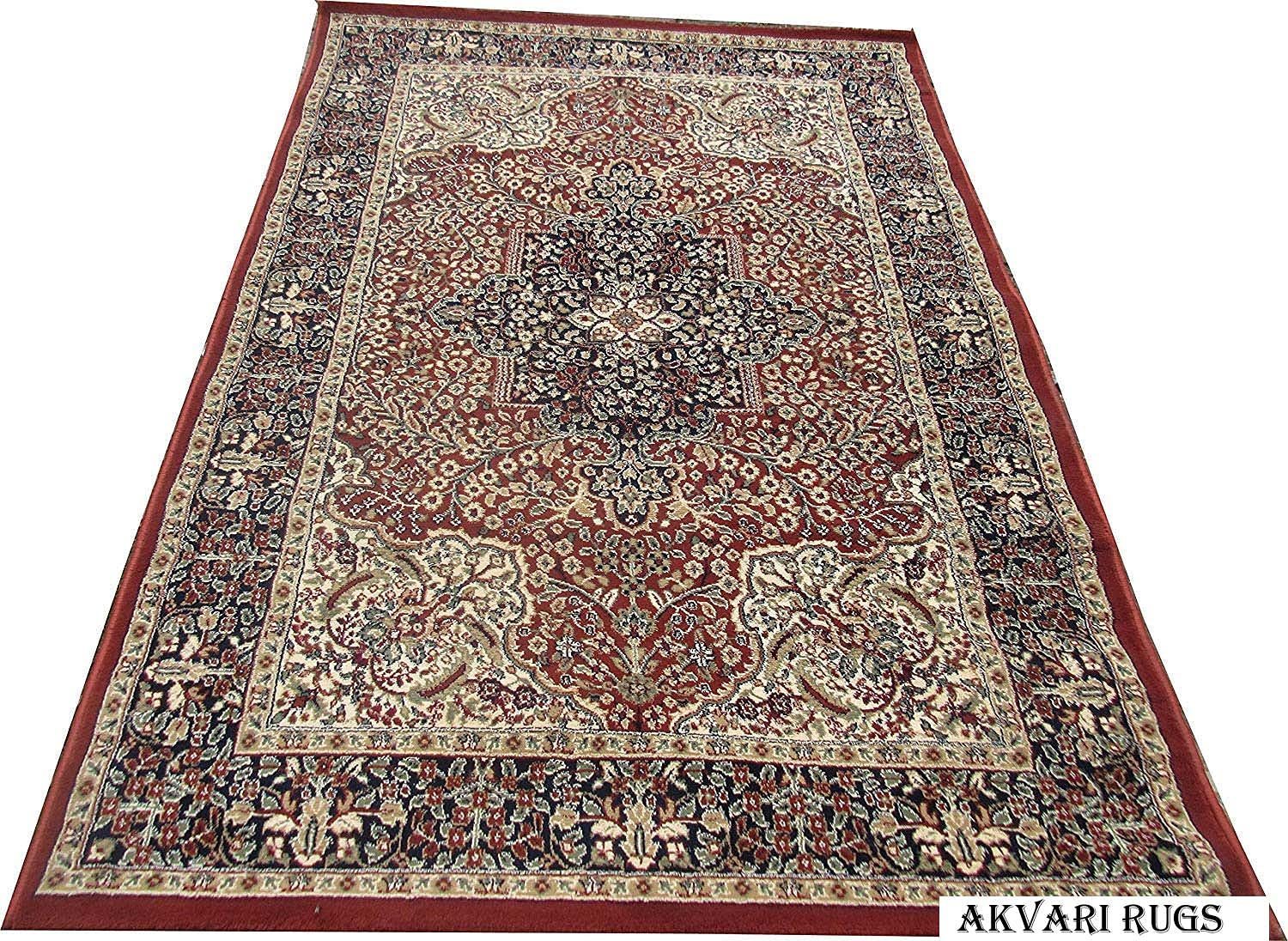 Hassan Carpet New Kashmiri Persian Design Extra Look Carpet for Living Room, Bedroom and For Hall, Rust A85