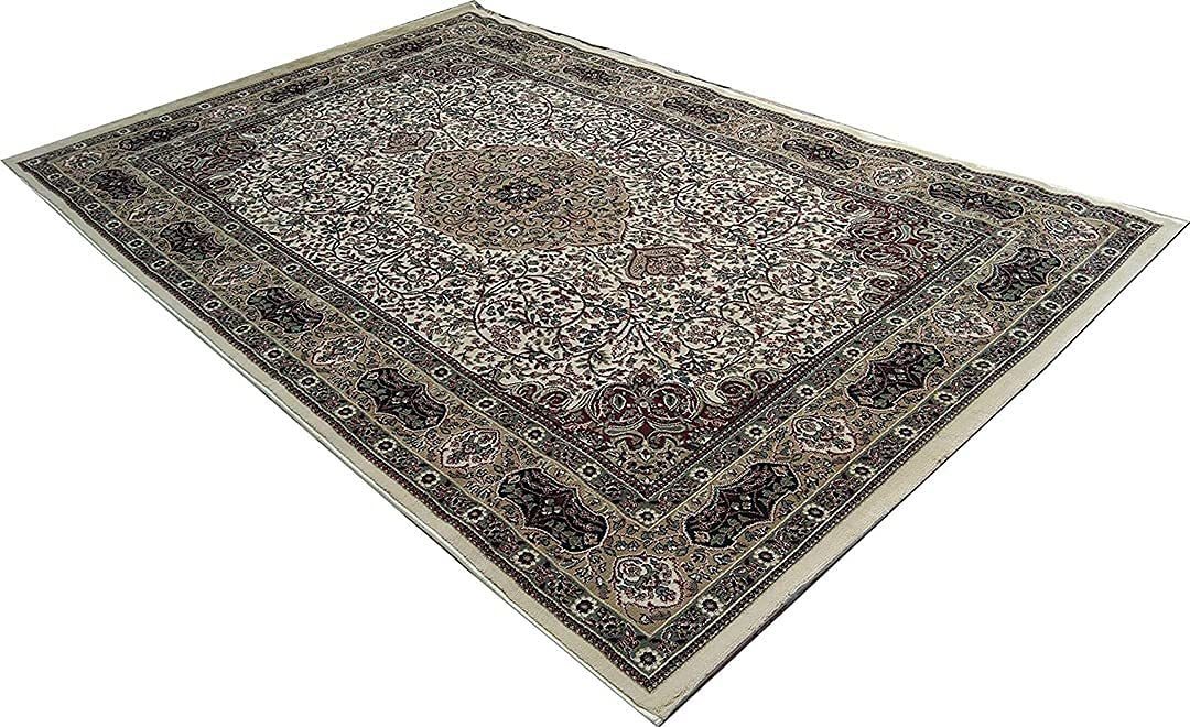 Hassan Carpet New Kashmiri Persian Design Extra Look Carpet for Living Room, Bedroom and For Hall, Ivory A29