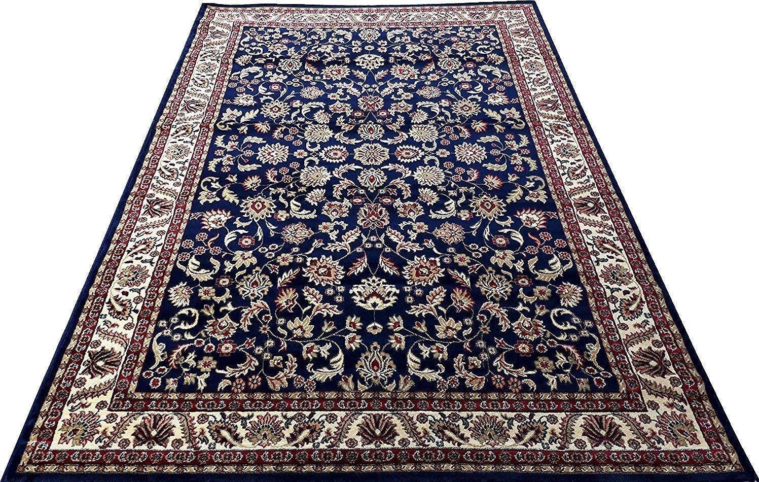 Hassan Carpet New Kashmiri Persian Design Extra Look Carpet for Living Room, Bedroom and For Hall, Blue A58