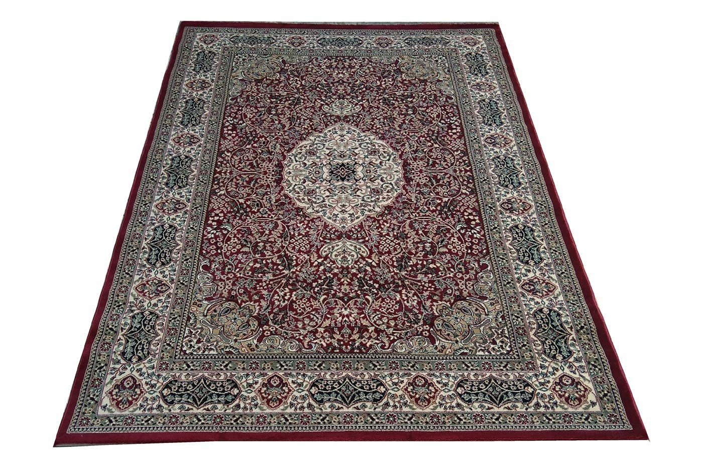 Hassan Carpet New Kashmiri Persian Design Extra Look Carpet for Living Room, Bedroom and For Hall, Red A62