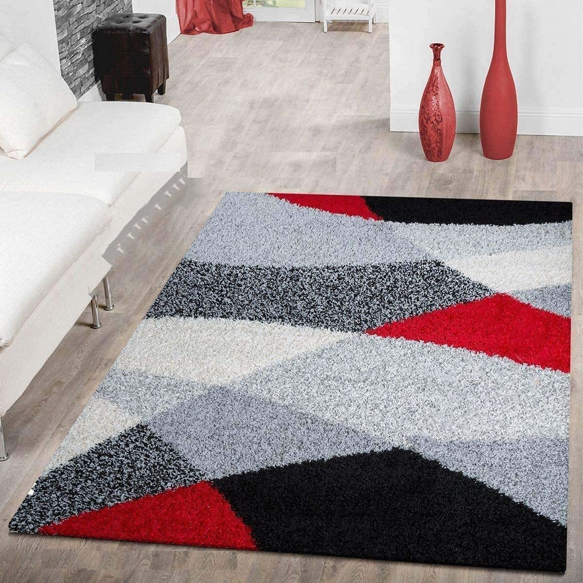 Hassan Carpet Microfiber Premium Modern Design Handwoven Carpet For Home & Office Floor Runner (Multi B6)