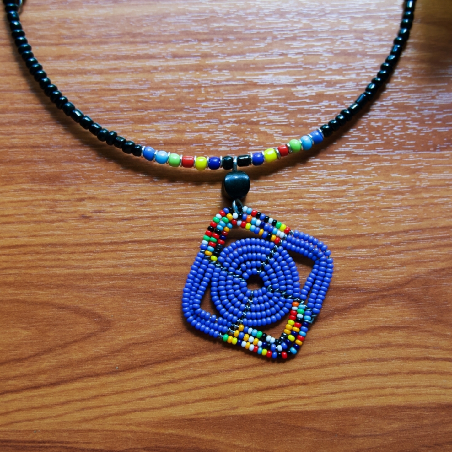 Dark Blue masai beaded necklace