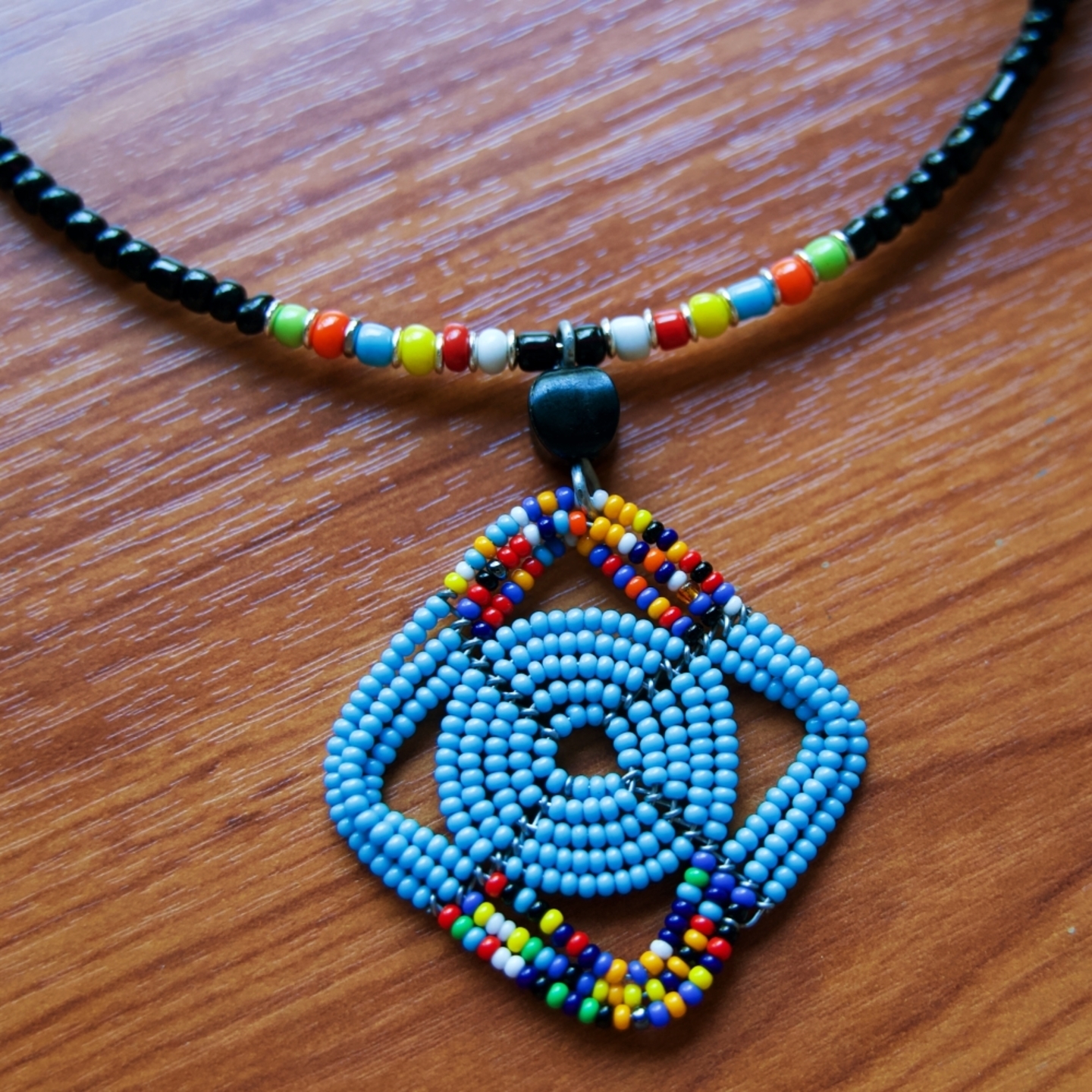 Light Blue Masaai beaded Necklace