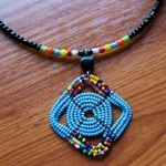 Light Blue Masaai beaded Necklace