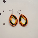 orange and black  Maasai Beaded earring 
