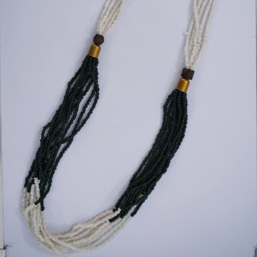 Black and white Multistrand Masaai Necklace