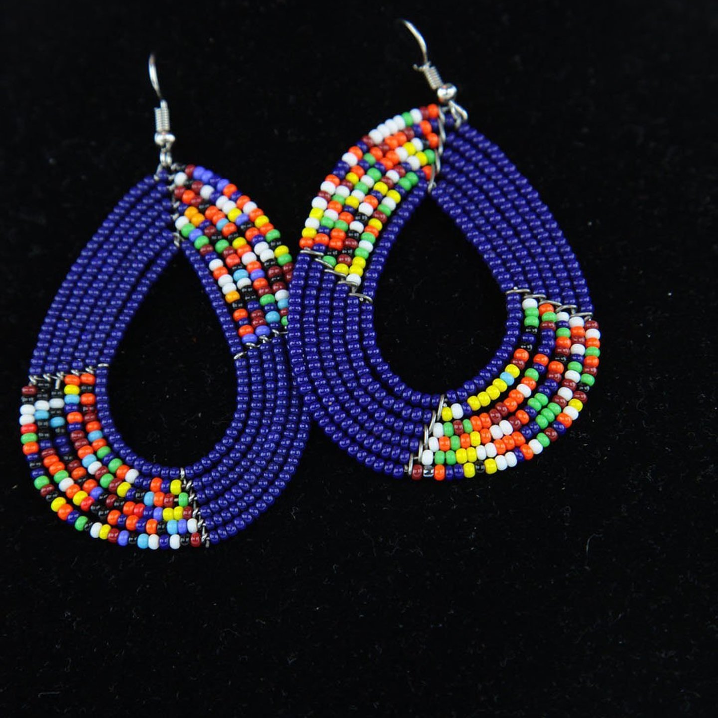 Authentic Maasai beaded  Earring blue