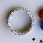 White Spiral Maasai Beaded Bracelet