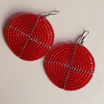 African Red  Round Earring