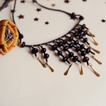 Brass and wooden pendant maasai Necklace