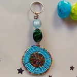 Blue masaai beaded Keychain