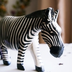 Hand carved wooden African zebra