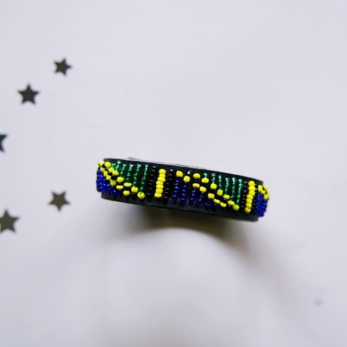 Men African EthnicTribal Masai Bead Leather Bracelet