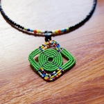Green  Maasai Tribal Necklace  