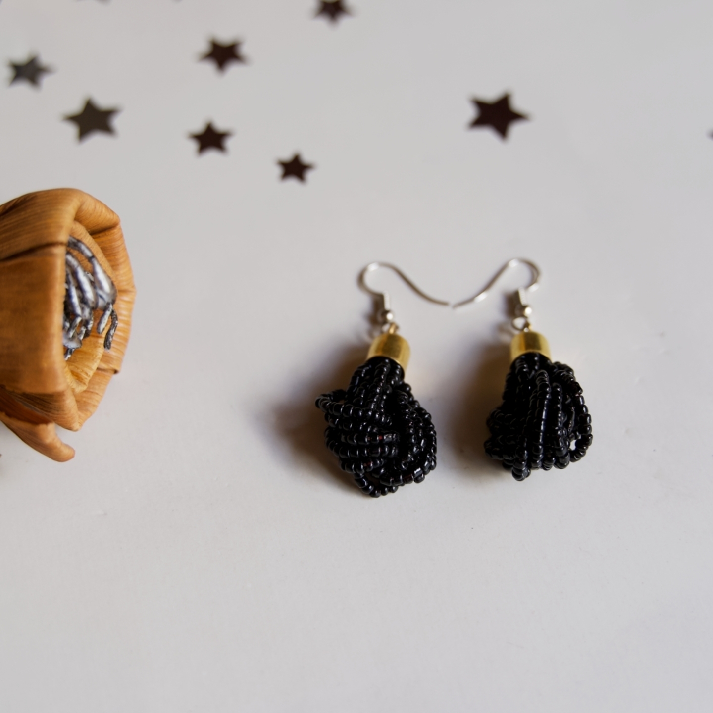 Black African Maasai beaded tribal Earring