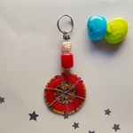 Red beaded keychain 